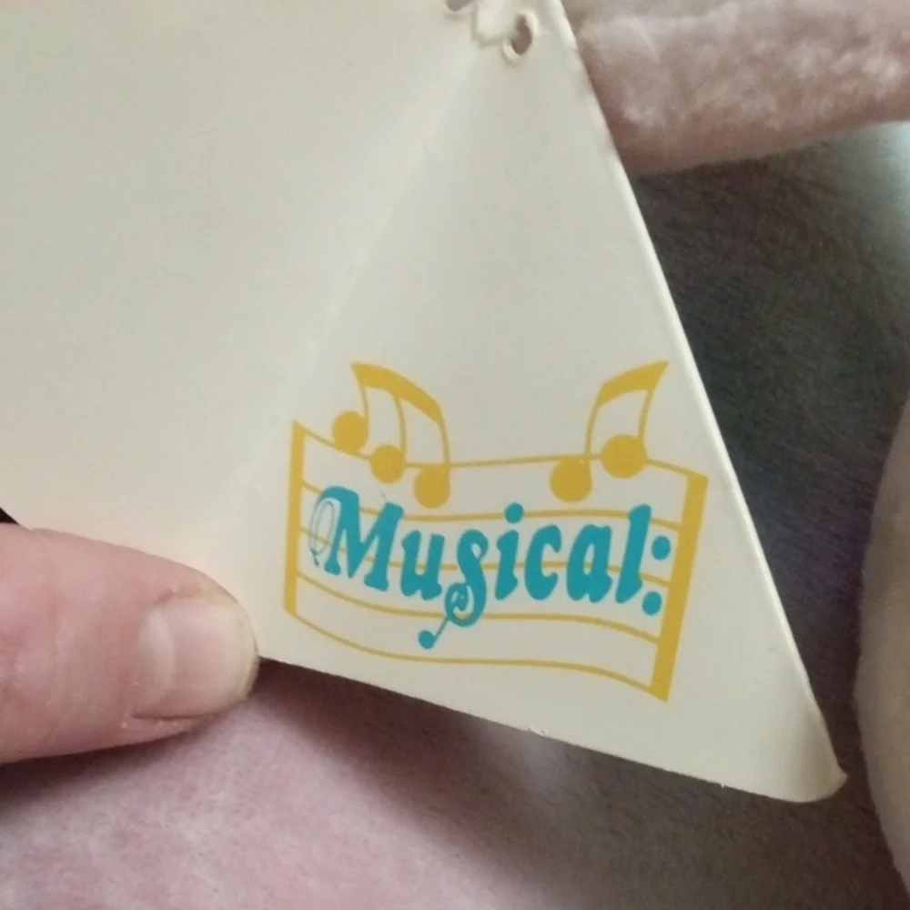 Musical Stretch Plush Bunny By Dakin In White Pink Details